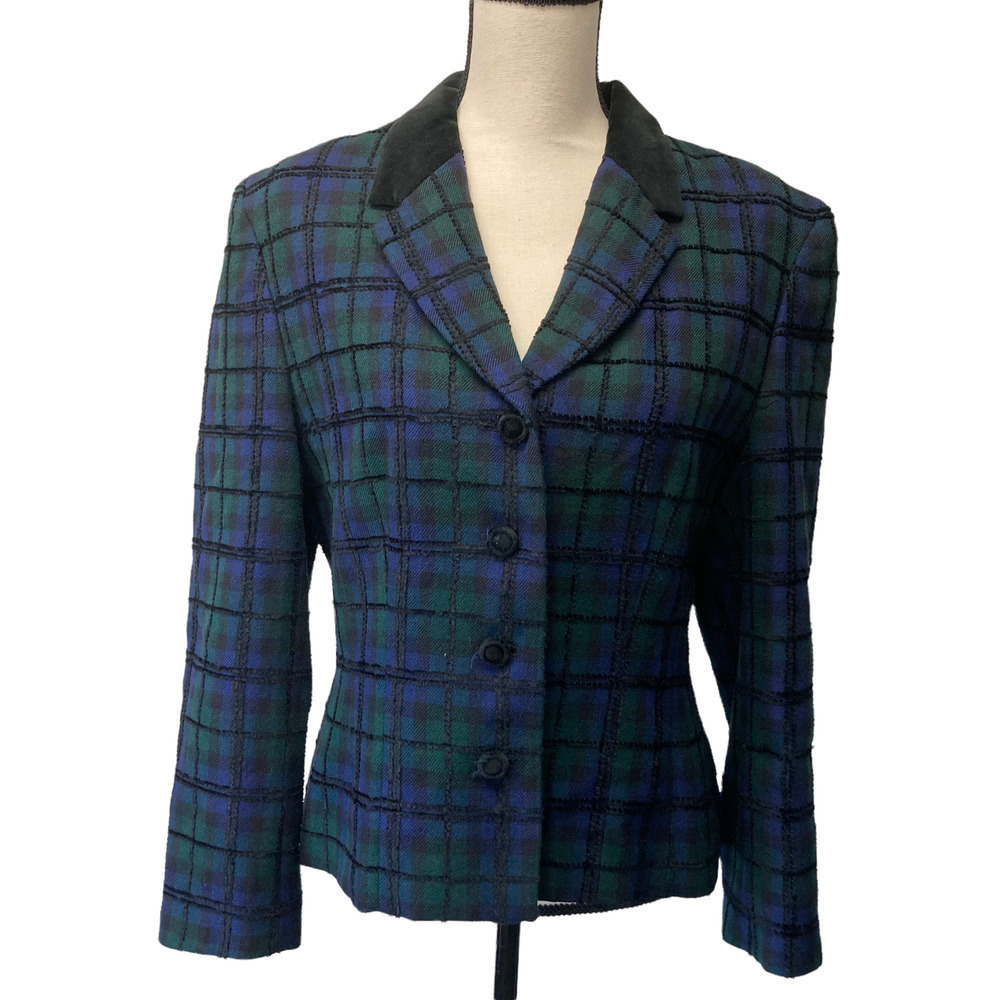 pendleton tartan wool check blazer